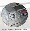 Push button rotary latch