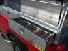 Brute Slant Front Diamond Plate Aluminum Topsider With Drawers Truck Tool Box - Model 60 & 72 showing movable drawer dividers