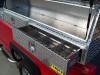 Westin Brute Slant Front Diamond Plate Aluminum Topsider With Drawers Truck Tool Box - Model 60 & 72 showing movable drawer dividers
