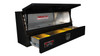 Westin Brute Slant Front Diamond Plate Aluminum Topsider With Drawers Truck Tool Box shown in optional black powder coat
