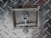 Stainless steel folding/locking T-Handle latches on all High Cube Single Drop Down Lid Topsider Truck Toolbox