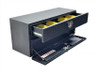 New TEXTURED black powder coat available on all models of the Westin Brute Heavy Duty Top Drawer/Bottom Door Underbody Tool Boxes