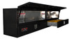 Brute 96 inch model topsider tool box with drawers shown in optional TEXTURED black powder coat finish.