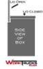 Front of the Westin 60” Rear Offset Chest Style Aluminum Truck Tool Box is angled, which isn't shown in this cartoon.   See the size cartoon showing the 5" offset on the bottom.