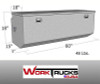 60” Rear Offset Chest Style Aluminum Truck Tool Box measurements showing the front and back offset