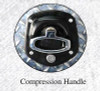 Westin Brute Drop Down Door Toolboxes feature compression handles for tight seals