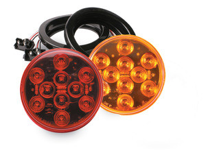 4” Round 10 LED Flush Mount Light Kit is available in amber or red