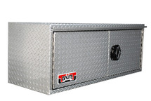 Brute Heavy Duty Underbody Swing Barn Door Tool Box showing Models 36, 48 and 60 , which feature split doors that open left & right