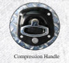 Brute Heavy Duty Underbody Swing Barn Door Tool Boxes  feature compression handles
