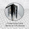 Compression latch 3-point system on models 36, 48 & 60 of the Brute Heavy Duty Underbody Swing Barn Door Tool Boxes 