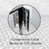 Compression latch 3-point system on models 36, 48 & 60 of the Westin Brute Heavy Duty Underbody Swing Barn Door Tool Boxes 