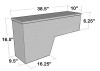 Dimensions of the 16.5 Inch Tall Model of our Pork Chop Wheel Well Saddle Truck Toolbox