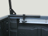 Single Crossbar Headache Ladder Rack can be mounted to the tailgate area on a cargo rail