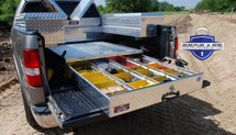 Westin Brute BedSafe Toolbox Model 6 shown.  Tools shown in compartments and the Gull Wing and Side Mount Boxes are NOT INCLUDED.  See our other listings for the gull wing and side mount toolboxes.  