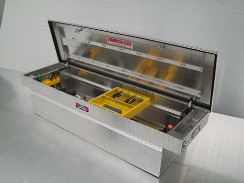 Brute Commercial Class Full Lid Crossover Toolbox features a sliding tool tray & tool holders (tools not included)