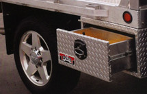 Our USA made Westin Brute Heavy Duty Under Body Tool Boxes With Single Drawer are available in four models and are fabricated with heavy duty .100 thick aluminum for rugged use 