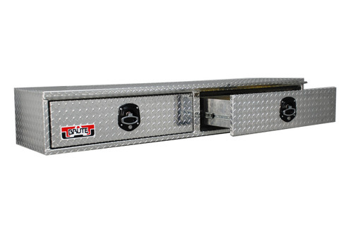 Model 2 (72") Westin Brute Heavy Duty Flatbed Top Sider Tool Box With Drawer shown. Our 88" (Model 3) has three drawers.