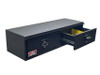 Model 1 (48") Westin Brute Heavy Duty Flatbed Top Sider Tool Box With Drawer shown in optional black textured powder coat