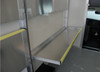 Safety yellow powder coated rub rails on our Brute Aluminum Folding Shelving for Cube Vans, Box Vans and Cargo Trailers