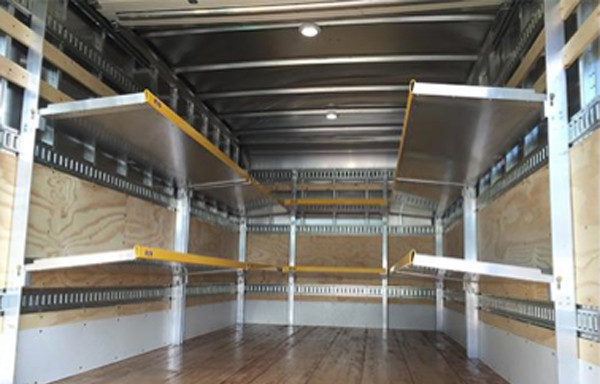 Brute Aluminum Folding Shelving for Cube/Box Vans and Cargo Trailers -  WorkTrucksUSA