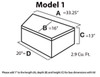 Model 1 dimensions of the ATV Camper Diamond Plate Aluminum Utility Trailer Tongue Box