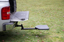 TwiStep Pick-Up Truck Hitch Step extends to work when the tailgate is open