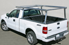 Galleon Aluminum Overhead Stake Pocket Truck Ladder Rack mounted to a Ford F150 without a tonneau cover - Standard Model
