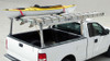 Schooner Aluminum Tonneau Stake Pocket Truck Ladder Rack carries up to 500 lbs. of distributed weight.  Kayak and ladder not included.