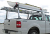 Schooner Aluminum Tonneau Stake Pocket Truck Ladder Rack carries lumber, ladders and also your toys.  Contact us if you need a fitment for a canoe or kayak. (Items pictured are not included.)