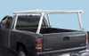 The Standard Cab Schooner Aluminum Tonneau Stake Pocket Truck Ladder Rack shown mounted on a GMC Sierra Pickup Truck.