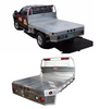 Chassis Cab or Bed Delete Aluminum Flatbed with mitered rear corners and  fitted with an OPTIONAL underbody box