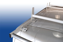 Aluminum 3-Bar Van Utility Ladder Rack With Roller System has specific mounting brackets for Ford Transit, Ram ProMaster and Nissan NV1500/2500/3500 vans.  This fitment if on a Transit.