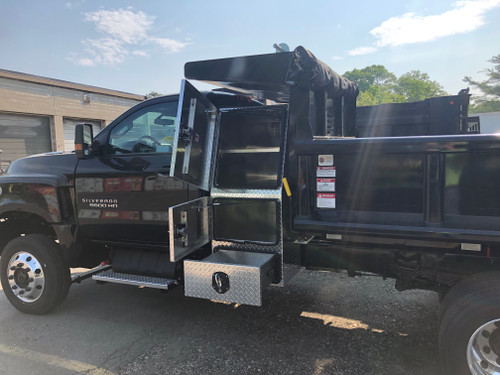 Westin Brute Heavy Duty Backpack Truck Toolbox With Storage Drawers features two fixed upper shelves with a full floor to hold long objects.  Shown in optional black texture powder coat.