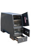 Westin Brute Heavy Duty Backpack Truck Toolbox With Storage Drawers in optional black texture powder coat features rain gutter door openings and trim lock bulb seals on all doors.