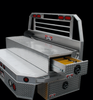 Westin Brute FlatbedSafe Heavy Duty Roller Drawer Truck Tool Box shown on a miniature flatbed (not included) as it was designed to be used.  It could possibly be used on other applications so long as you have clearance for the drawers to open.  Underbody box and flatbed box not included.
