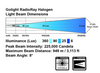 GoLight® GT RadioRay® Black Portable Magnetic Base Remote Control Halogen Searchlight  beam dimensions.