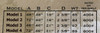 Westin Brute Sprinter Van Aluminum Folding Shelving size chart and weight rating.  All loads MUST BE EVENLY DISTRIBUTED on the shelves.