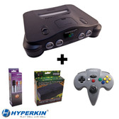 N64 System in Gray Color (ref.) Pack -(including 1x N64 system (ref.), 1 x N64 AV Cable, 1 x N64 AC, 1 x N64 Tomee Controller)
