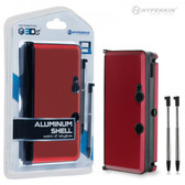 3DS Aluminum Shell with 2 Stylus Pen Red