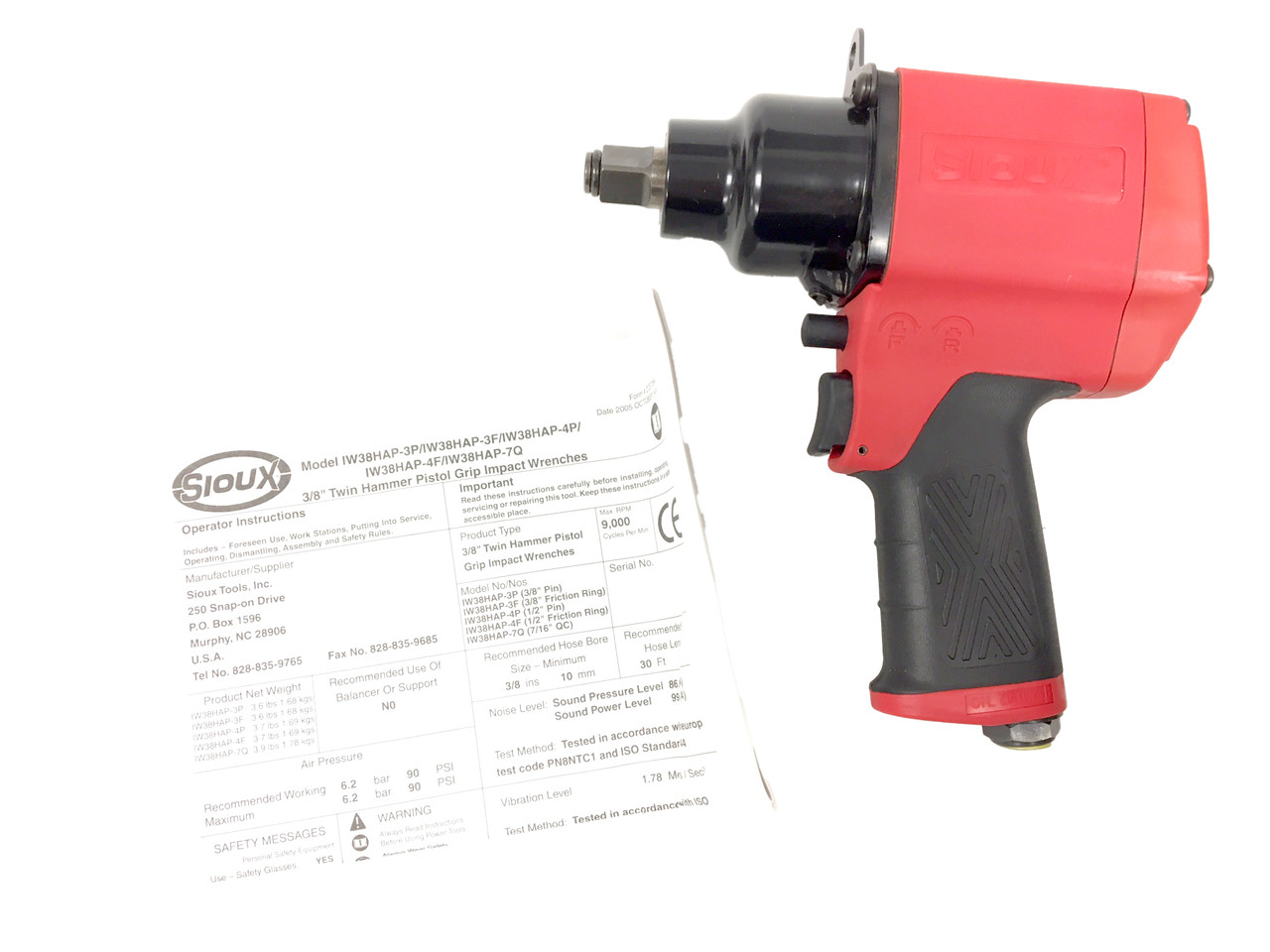 Pneumatic 1/2" Impact Wrench Sioux IW38HAP-4F