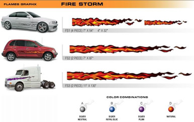 FIRE STORM Universal Vinyl Graphics Decorative Striping and 3D Decal Kits by Sign Tech Media, Inc. (STM-FS)