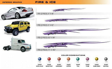 FIRE AND ICE Universal Vinyl Graphics Decorative Striping and 3D Decal Kits by Sign Tech Media, Inc. (STM-FR)