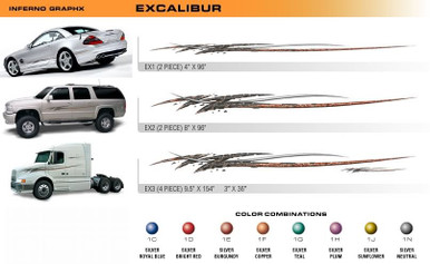 EXCALIBUR Universal Vinyl Graphics Decorative Striping and 3D Decal Kits by Sign Tech Media, Inc. (STM-EX)