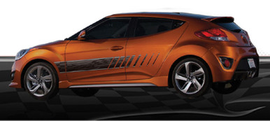 COSMO : Automotive Vinyl Graphics - Universal Fit Decal Stripes Kit - Pictured with HYUNDAI VELOSTER (ILL-875)