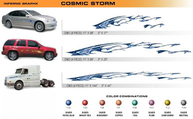 COSMIC STORM Universal Vinyl Graphics Decorative Striping and 3D Decal Kits by Sign Tech Media, Inc. (STM-CM)