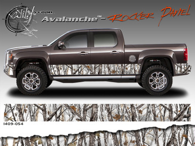 Wild Wood Camouflage : Lower Rocker Panel Graphics Kit 16 inch x 14 foot per side (ILL-1409.050.051.053.054)