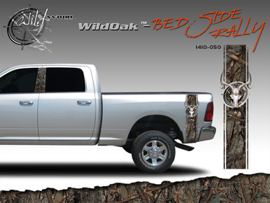 Wild Oak Wild Wood Camouflage : Bed Side Rally with Deer Skull 12 inches x 42 inches (ILL-1410.050)
