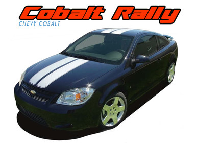 COBALT RALLY : 2005 2006 2007 2008 2009 2010 Chevy Cobalt Rally Racing Stripes Hood Roof Trunk Spoiler Vinyl Graphics Decals Kit (VGP-1398)