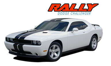 RALLY : 2011 2012 2013 2014 Dodge Challenger 10" Racing Stripes Vinyl Graphics Rally Striping Decals Kit (VGP-1639)