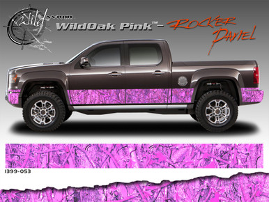 Wild Wood Camouflage : Lower Rocker Panel Graphics Kit 12 inch x 12 foot per side (ILL-1399.050.051.053.054)
